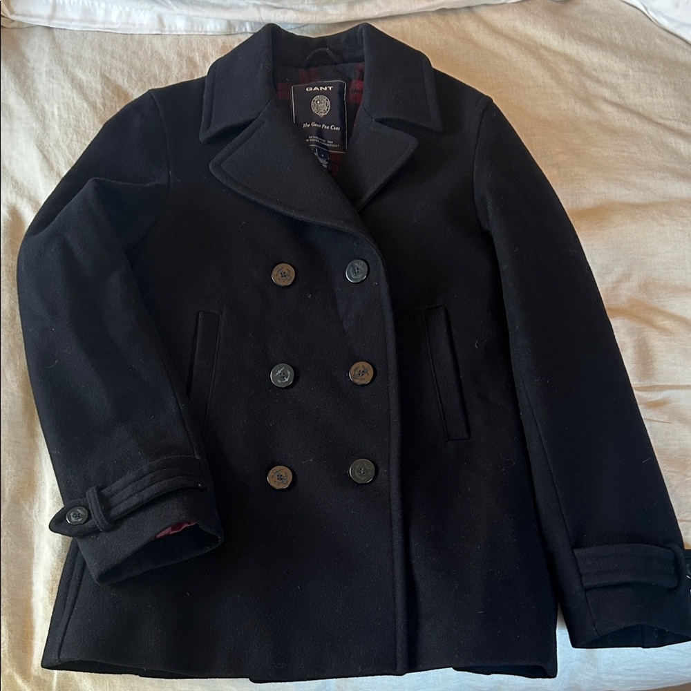 GANT unisex Classic Black wool Peacoat